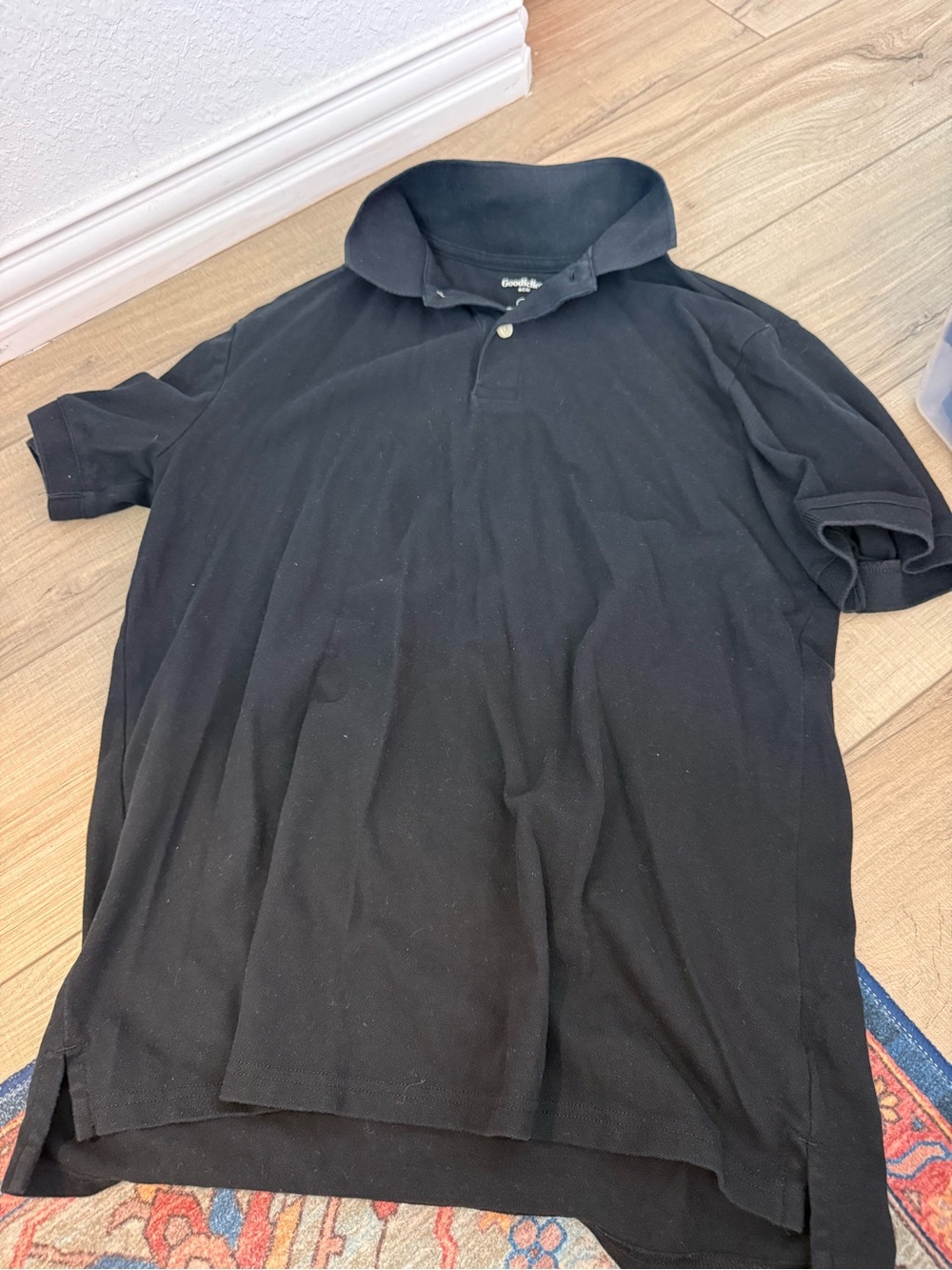 Goodfellow & Co Black Short-Sleeve Polo